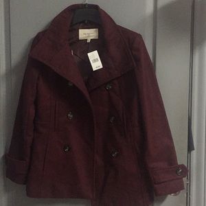 Burgundy peacoat